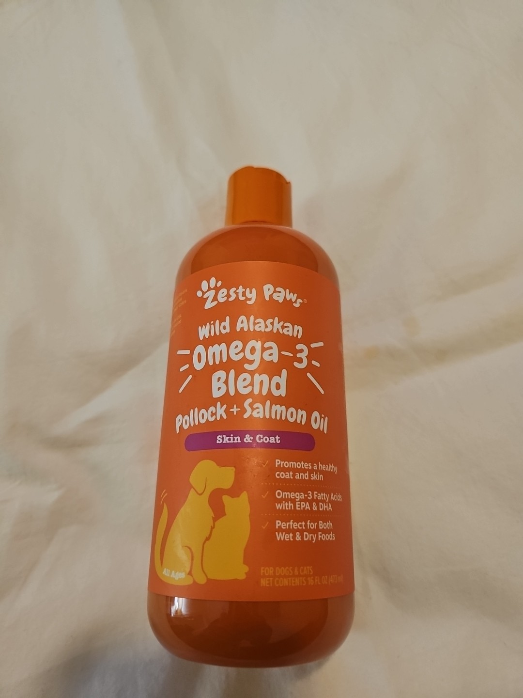 Zesty Paws Wild Alaskan Salmon Oil Omega3 Blend  16oz Ex5/27