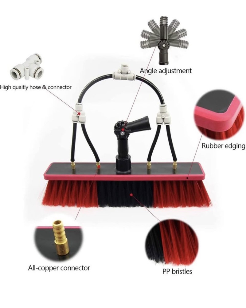 26 FT Solar Panel Cleaning Kit Window Cleaning System 20M Hose Rotating Brush