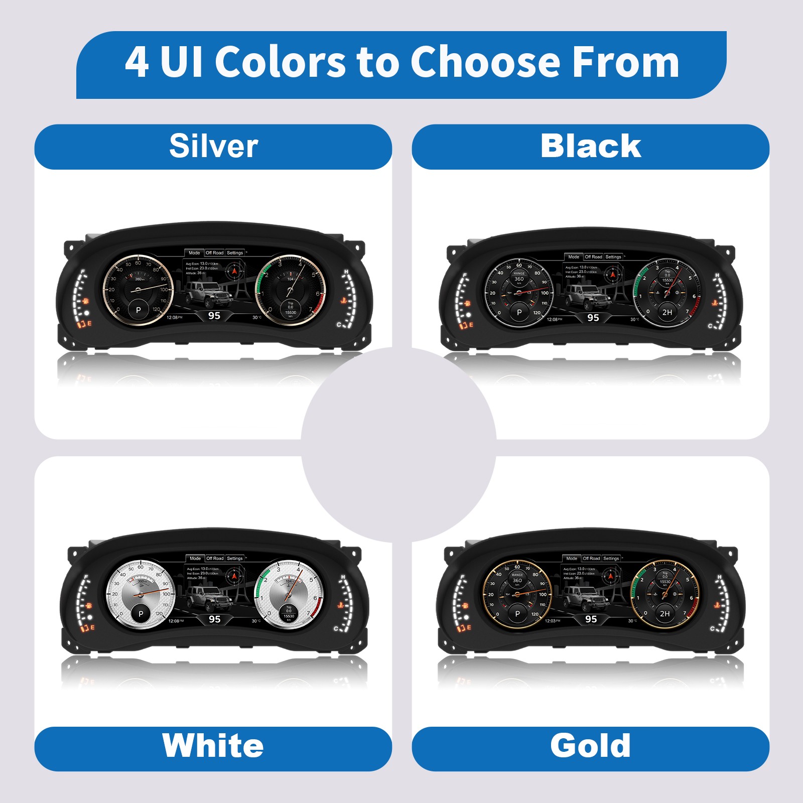 12.3inch LCD Digital Instrument Cluster Display for Jeep Wrangler JK 2011-2017