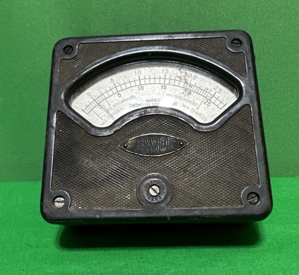 VINTAGE JEWELL ELECTRICAL INSTRUMENT AMBU CADMIUM VOLTMETER Untested