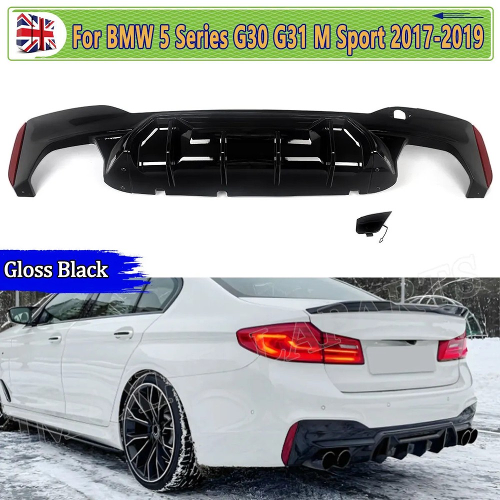 Rear Diffuser Splitter M Sport Gloss Black Rear Valance Diffuser Quad Exit