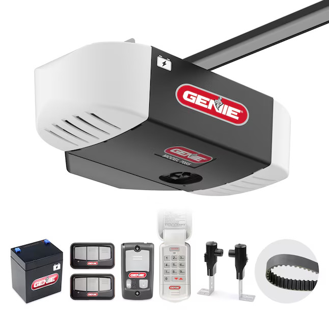 New Genie 1-1/4 HPc Belt Drive Garage Door Opener with Battery Backup 38959Y