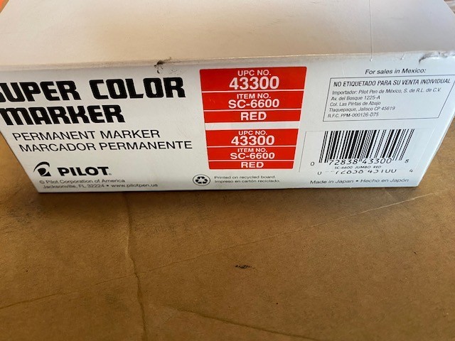 (11 PACK) 43300 Pilot Super Color Permanent Marker, Jumbo Chisel, Red Ink
