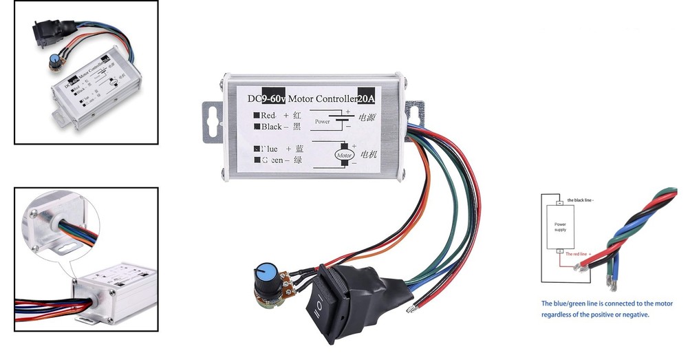 High-Performance DC Brush Motor Controller 1200W - Speed & Direction Control