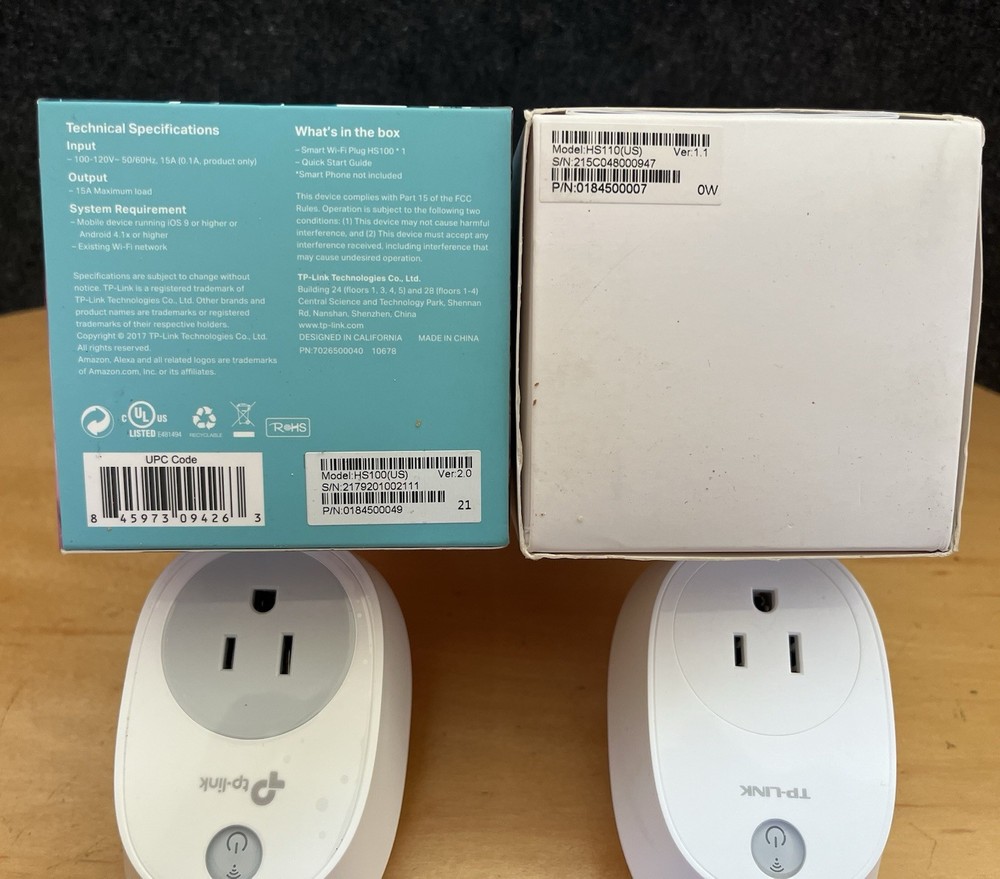 TP-Link Smart Wi-Fi Plugs HS100 + HS110