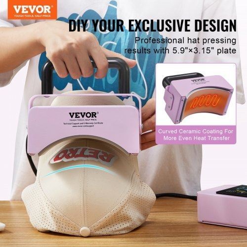 Hat Press Machine Mini Hat Heat Press for Caps with Integrated Control