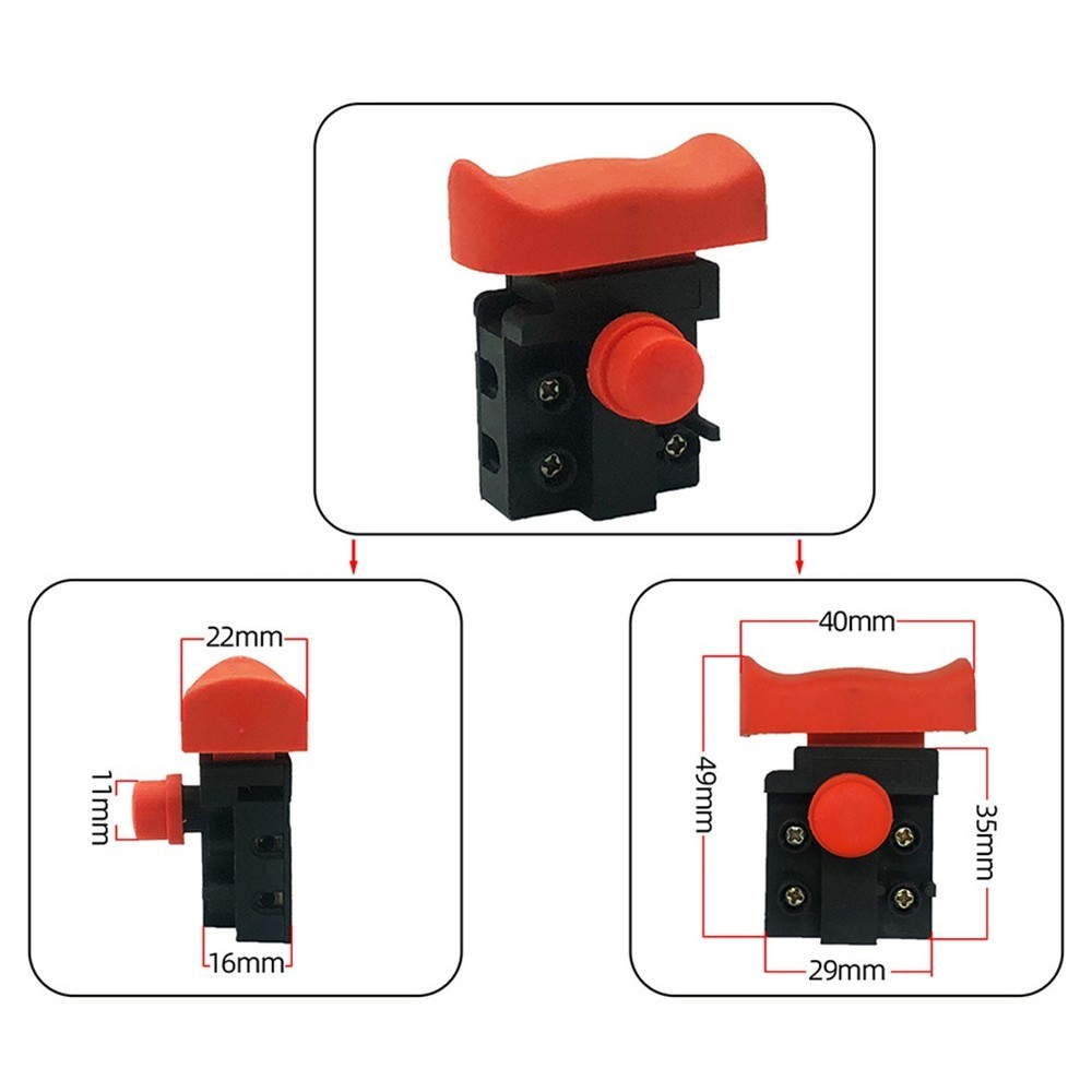 Electric Chainsaw Replacement Trigger Switch for Power Tool Black Orange Color