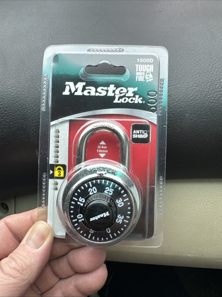 Master Lock Anti-Shim 3-Digit Combination Lock #1500D Black