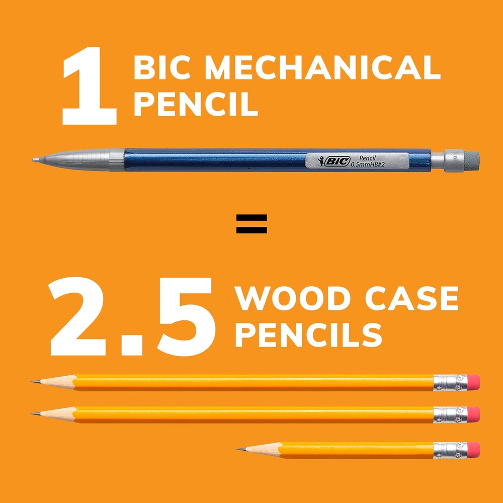Bic Mechanical Pencil Variety Pack 60 Count No 2 Assorted Lead Sizes