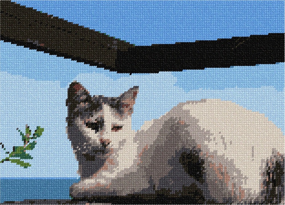 Oceanside Cat Needlepoint Kit or Canvas