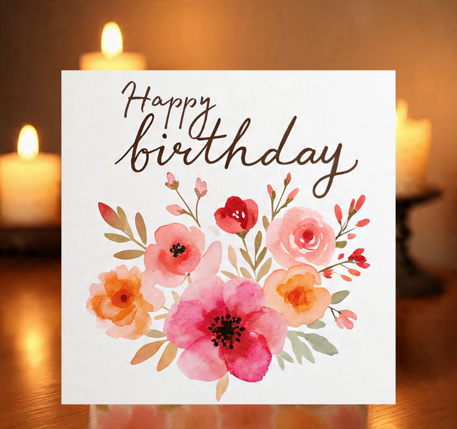 Happy Birthday Card Printable | Floral Watercolor Digital Download | Gift Card