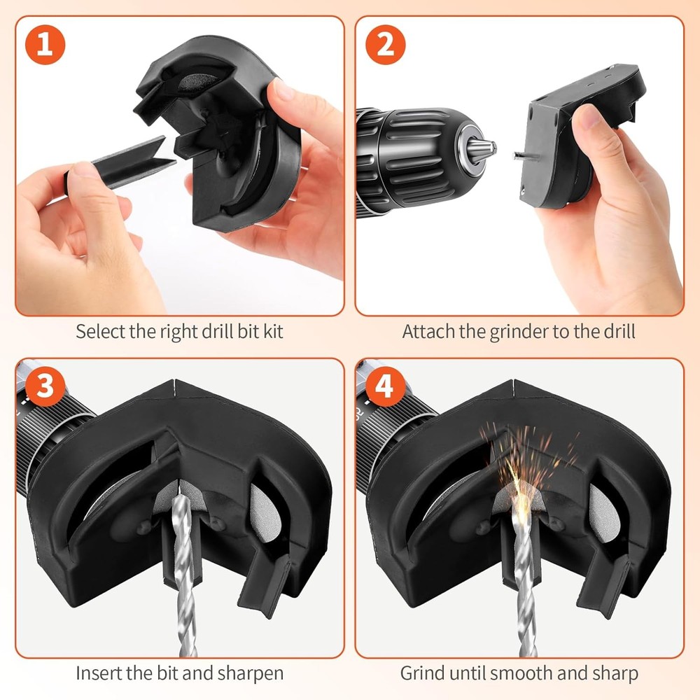 4-Wheel Portable Electric Drill Bit Sharpener for All Sizes