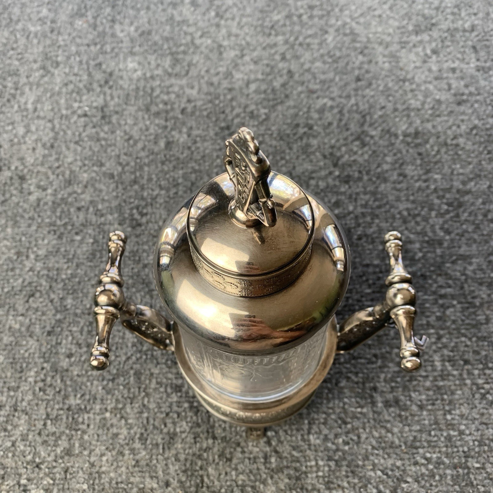 Antique Pairpoint Silver Plate Pickle Castor Clear Glass Marked 629 4913-z