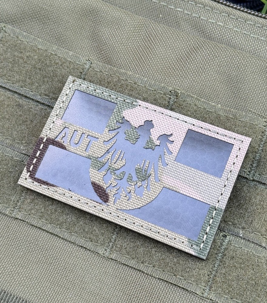 Austria Flag IR Infrared Eagle Adler Patch 2"x3.3" Multicam