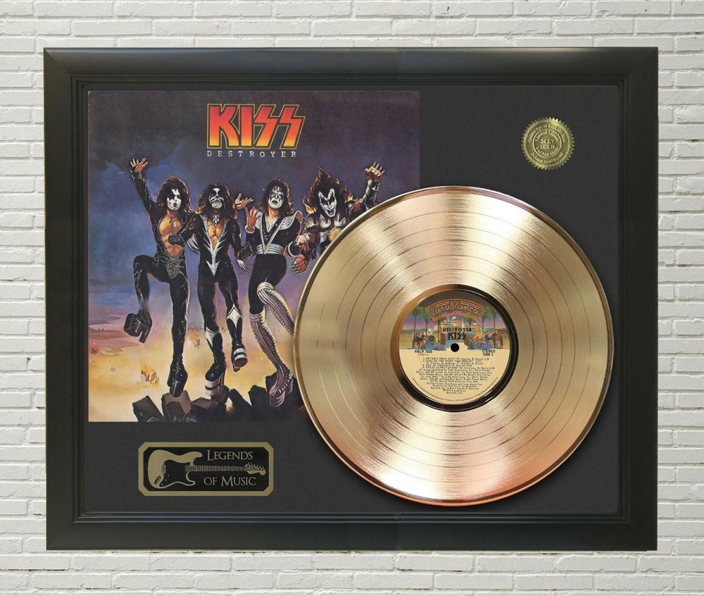 KISS Framed wood Legends Of Music LP Record Display. "C3"