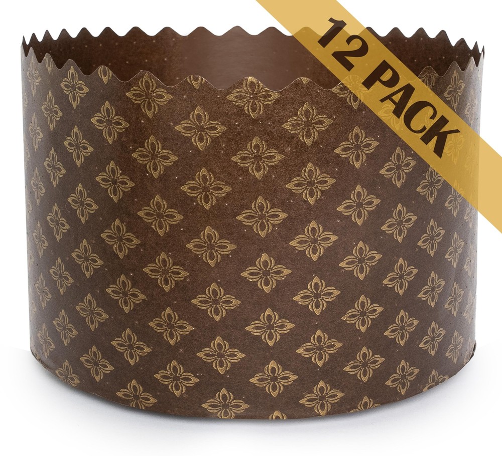 12oz Kulich Mold Paska Easter Bread Forms |12 pcs| Bread Paper Mold - Brown N...
