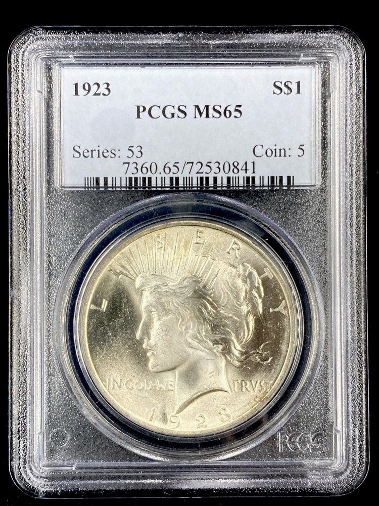 1923-S $1 Peace Silver Dollar PCGS MS 65