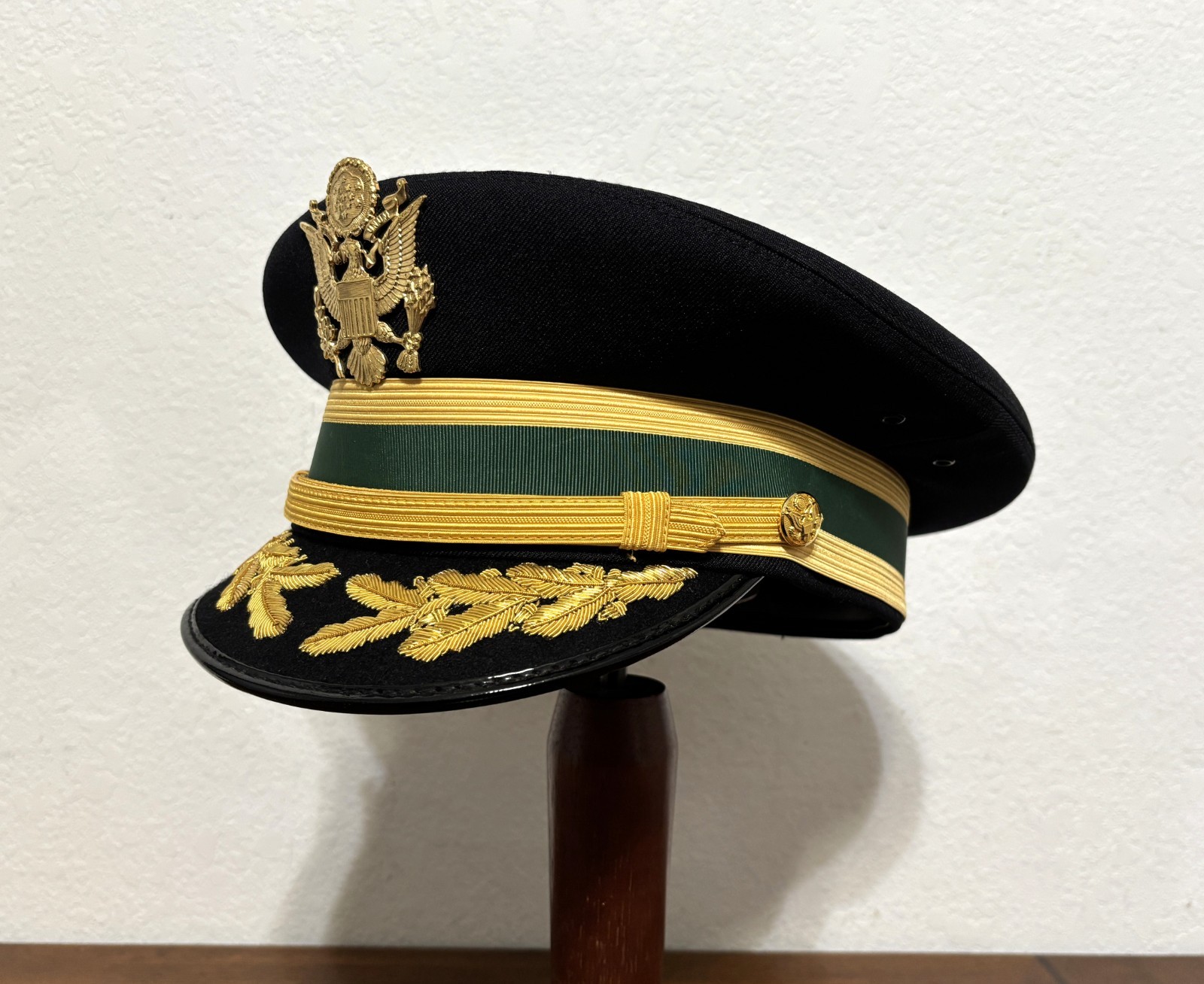 ORIGINAL US ARMY BLUE UNIFORM OFFICERS VISOR CAP - SPECIAL FORCES - COLONEL - XL