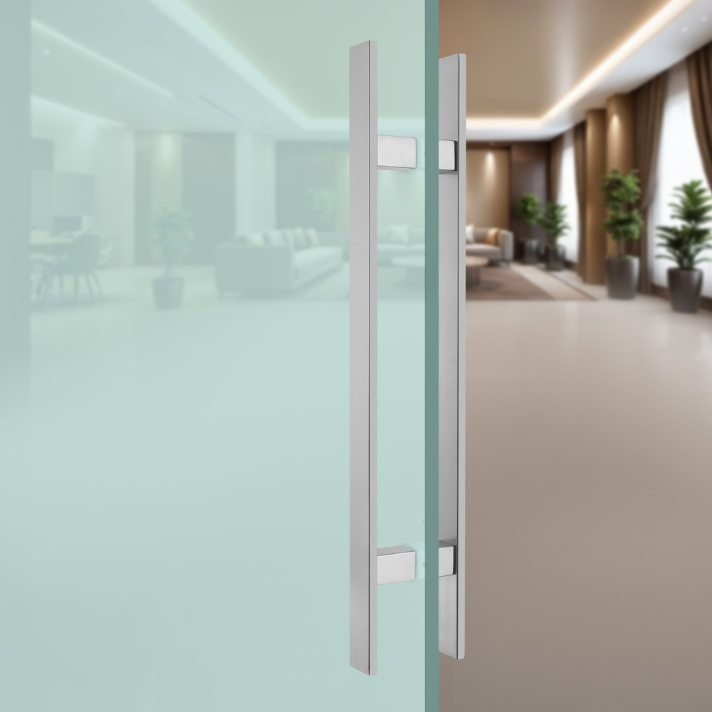 Stainless Steel Double Sided Push Pull Door Handle, H-shaped Door Pull Handle