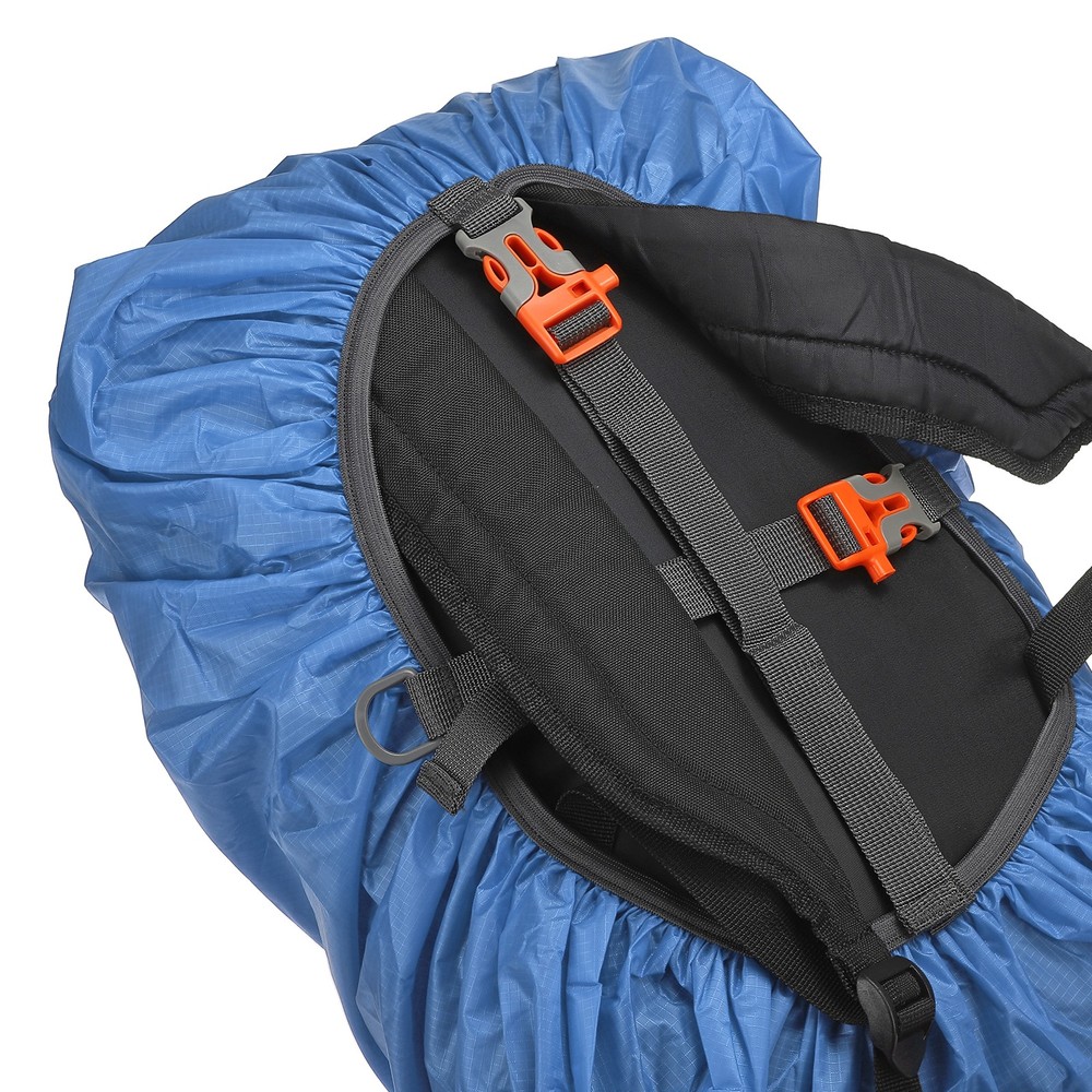 15-25L Backpack Rain Cover with Drawstring Bag, S, Sky Blue Checkered