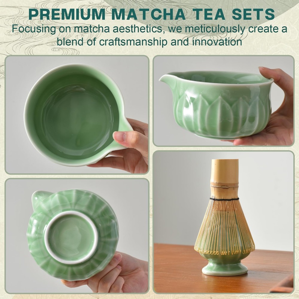 ZentButCool Matcha Set Includes Ceramic Bowl, regular, Off - White
