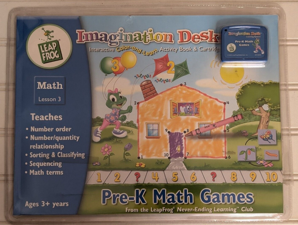Leap Frog Imagination Desk "Pre-K Math Games" Math Lesson 3 Ages 3+