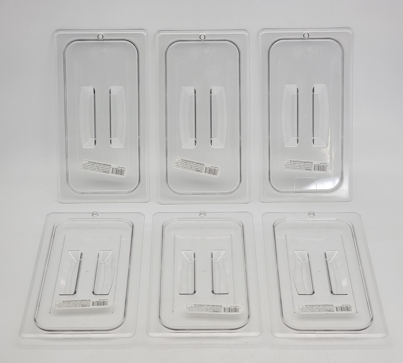 (6 Pack) Cambro CA30CWCH135 Food Pan Lid 1/3 Third Size Clear with Handle