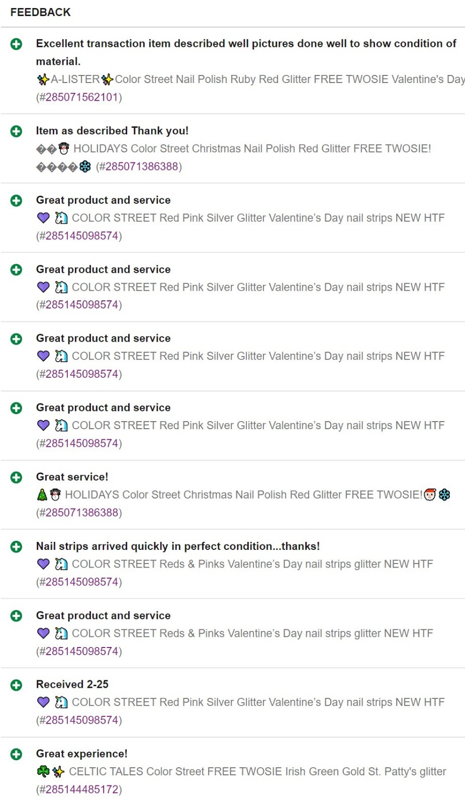 ❤️🦄 *COLOR STREET* Red Pinks Silver glitter valentine heart nail strips NEW HTF