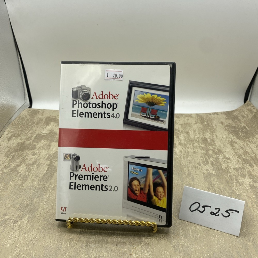 Adobe Photoshop Elements 4.0 & Adobe Premiere Elements 2.0 (PC, 2005)