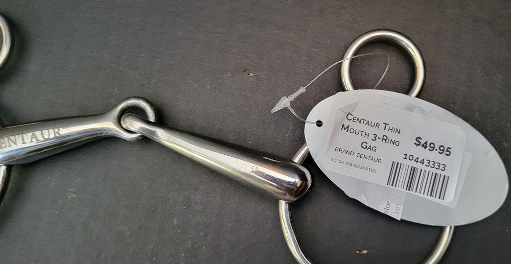 Centaur Thin Mouth 3-Ring Gag Bit 5 inch