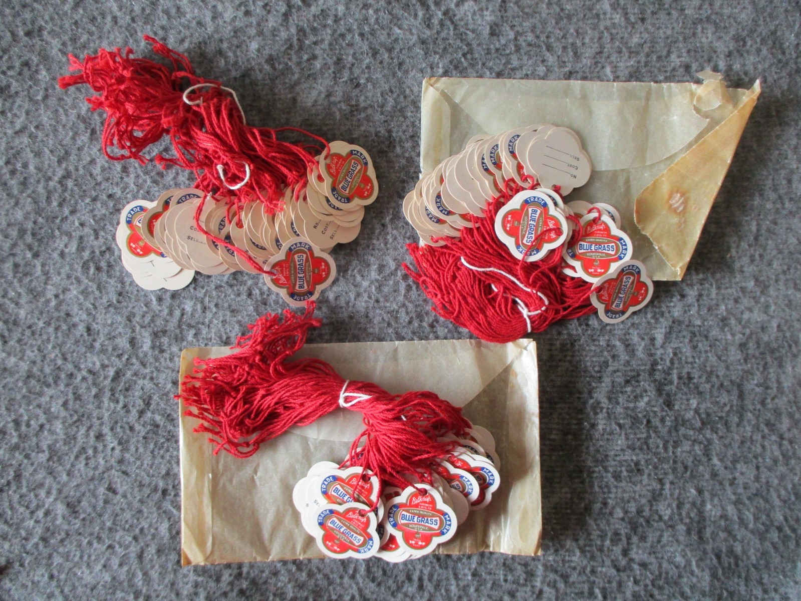 BELKNAP BLUE GRASS VINTAGE SALES STICKERS & PAPER PRICE TAGS - HUGE LOT - 200++