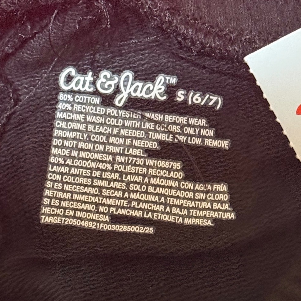 Cat & Jack Girls 3pc Outfit Set Pink Snack Graphic Tee Leggings Black Shorts 6/7