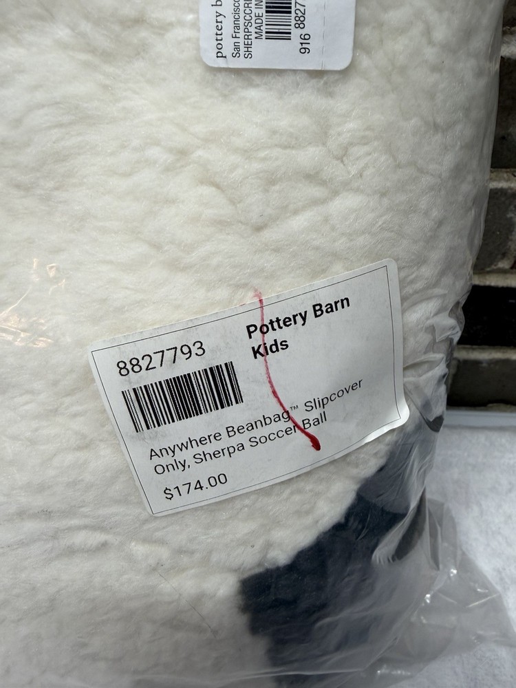 Pottery Barn Kids Anywhere Soccer Ball Beanbag Slipcover Only 37.5" Wide NEW