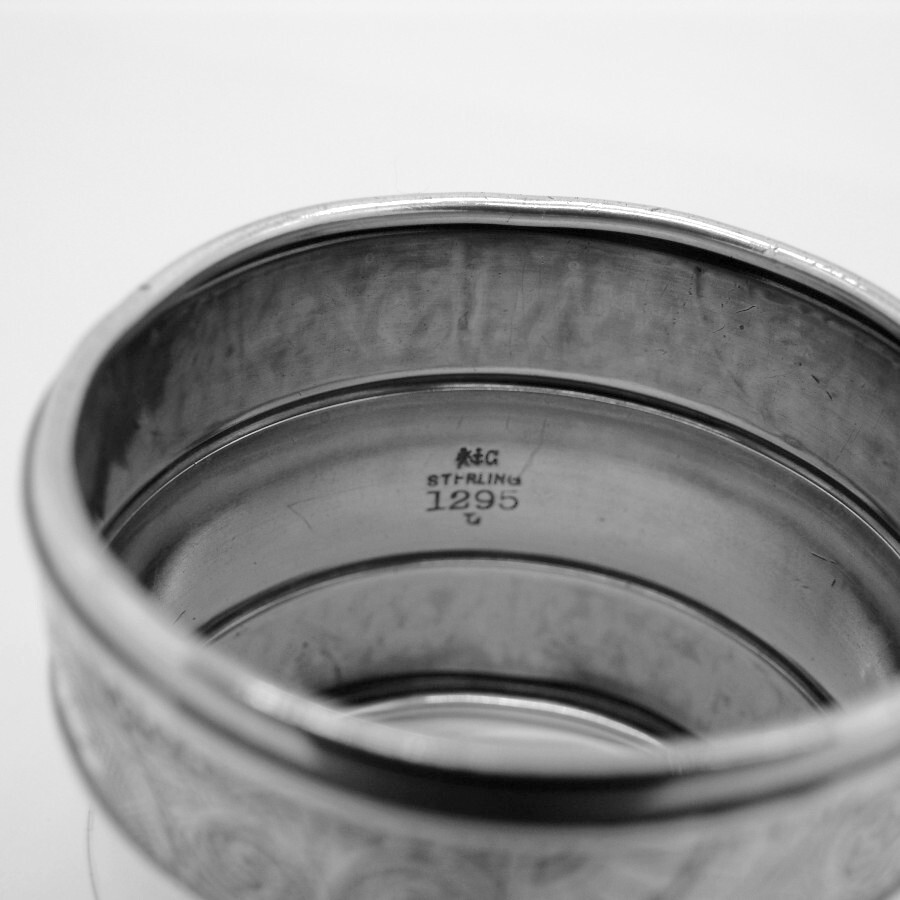 Napkin Ring Arabesque Borders Gorham Sterling Silver 1879