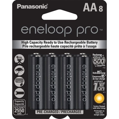 8 AA Panasonic Eneloop Pro (Replace sanyo XX) NiMH 2550mAh Rechageable Batteries