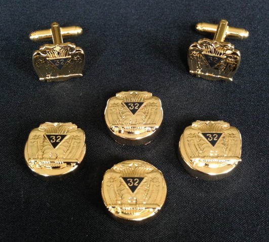 32nd Degree Eagle Button Cover & Cuff Link Set (32-BCL)
