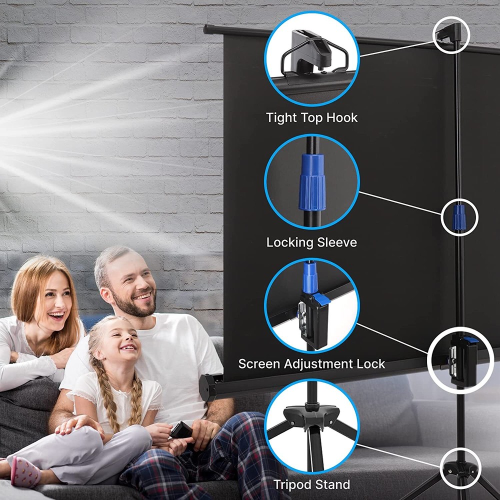 PyleHome PRJTP80 Tripod Projector Screen 84"16:9 Widescreen