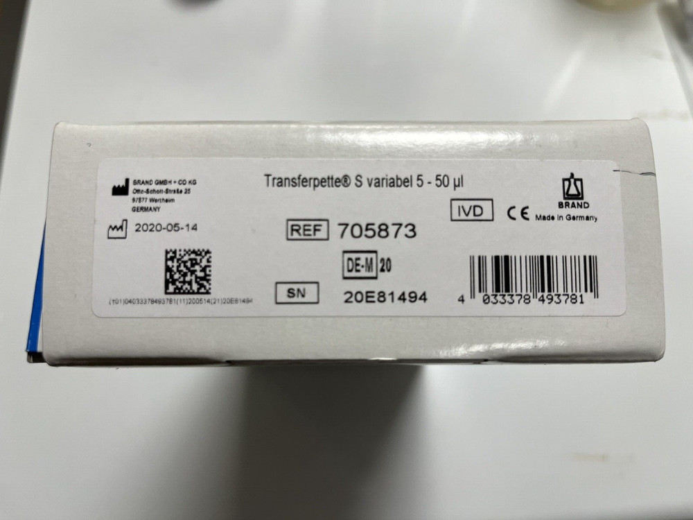 NEW Transferpette S Variable 5-50 uL - 705873