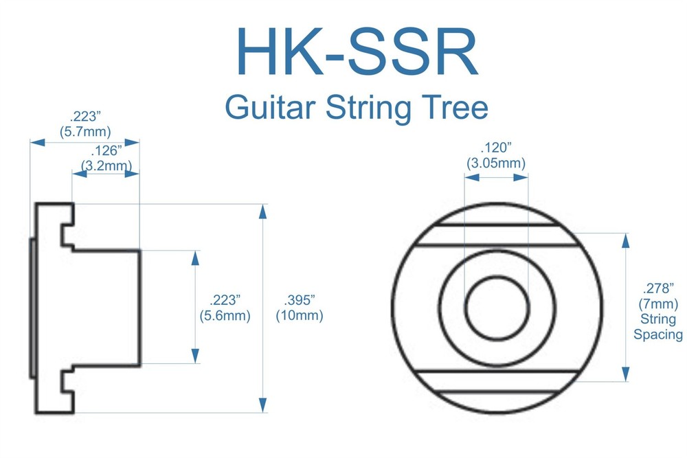 Round Guitar String Retainer Tree - 2pk - Chrome