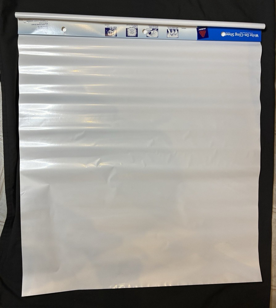 NEW Avery Write-On Cling Easel Sheets Pad 35 Flip Chart Static Cling Reusable