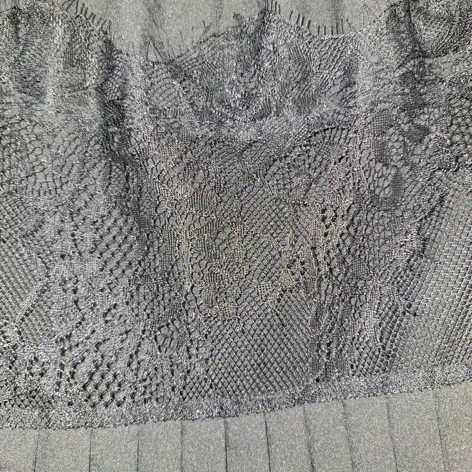 Black Y2K-style Lace Mini Skirt Pleated Ruffle Trim M Coquette Fairy Grunge Punk