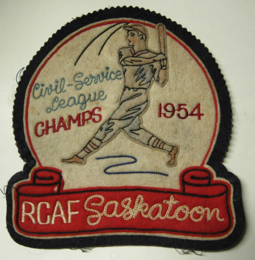 1954 RCAF Saskatoon - Civil Service Champs Baseball Wool Jacket Patch