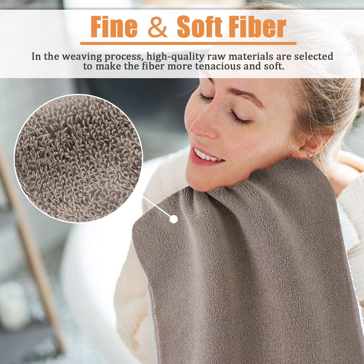 100% Cotton Premium Soft Towel 3PCS Soft Gold Luxury Absorbent Face Cloth Bath