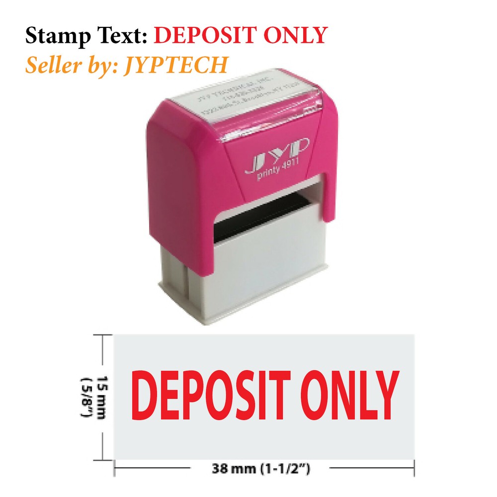 DEPOSIT ONLY - 4911R Self Inking Rubber Stamp (Red Ink)