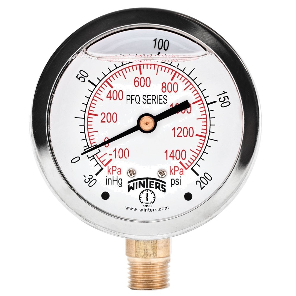 2-1/2" Dial Size, Liquid Filled Industrial Pressur