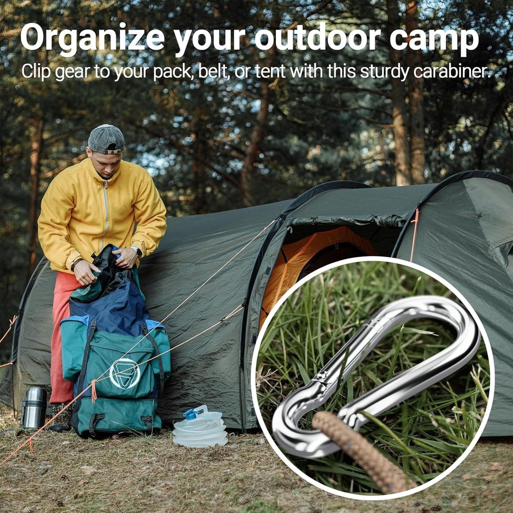 Spring Snap Hook Carabiner Set - 304 Stainless Steel