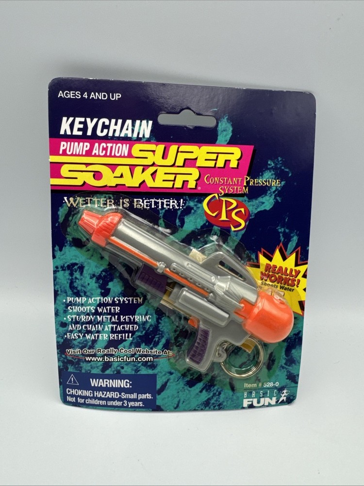 Super Soaker Keychain Constant Pressure System CPS Vintage Basic Fun SEALED 1999