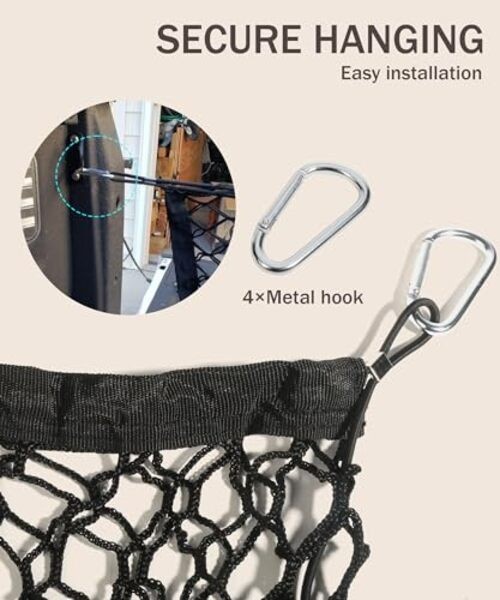 bylikeho Cargo Net,Adjustable Trunk Storage Net with Hook,Car Accessories