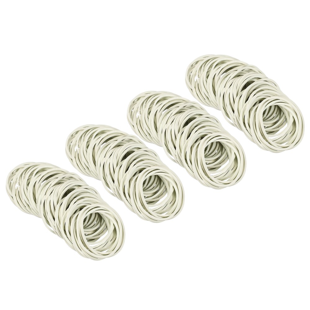 2.4" x 3/50" 500 Pcs White Elastics Rubber Bands for Office File Folder
