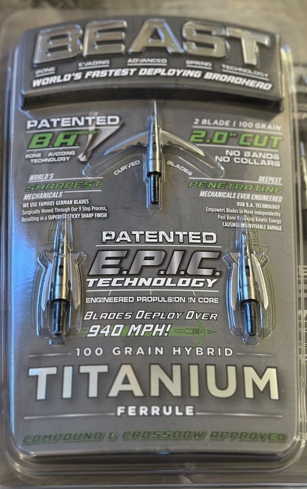 BEAST Titanium 100gr 2.0” 3 pack)